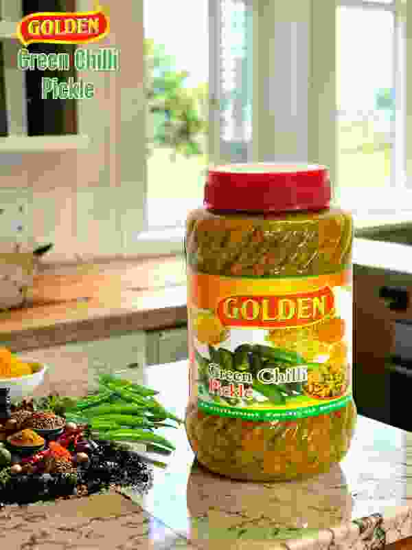 Golden Chilli Pickle, Natural, Tasty, Spicy (Authentic Taste Of India) Green Chilli Pickle