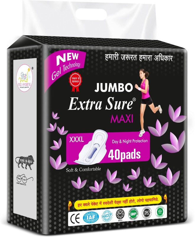 Extra Sure Women with Wings | Dry-net Soft & Comfortable Sanitary Napkins for Day & Night Protection Sanitary Pad