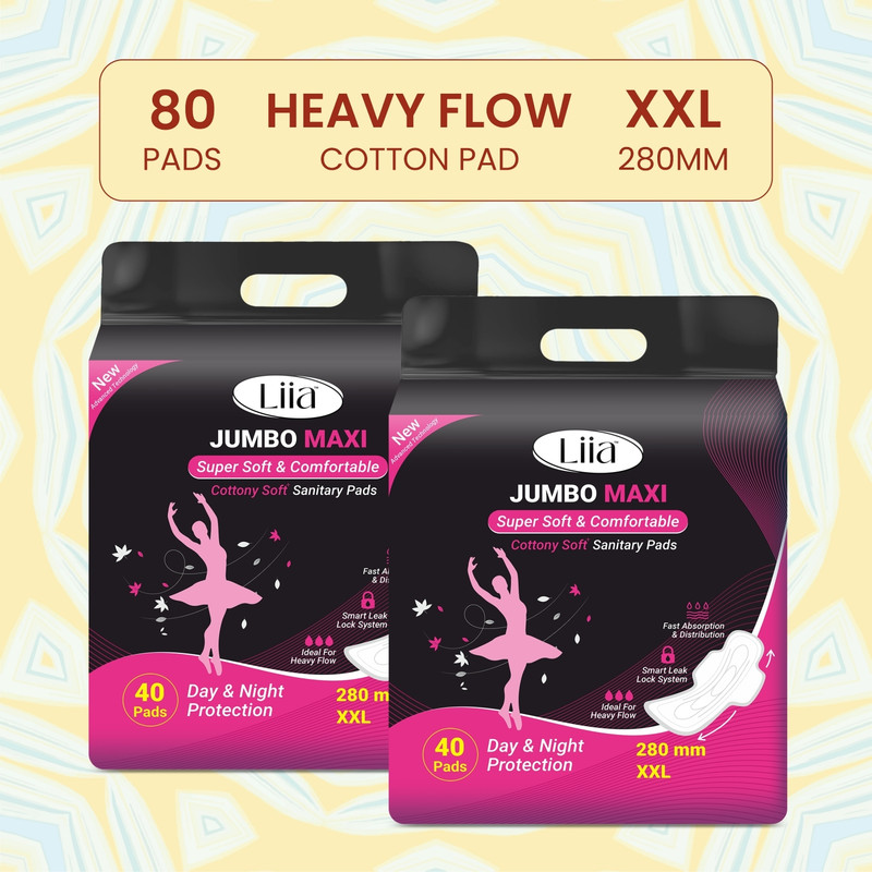 Liia Designed to keep up with your day — soft, flexible, and ultra-absorbent XXL 280mm pads. Sanitary Pad