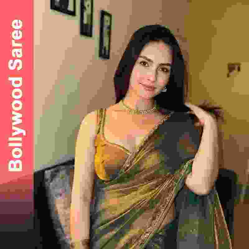 NIVUS CLOTHING Solid Banarasi Chiffon Saree with Unstitched Blouse