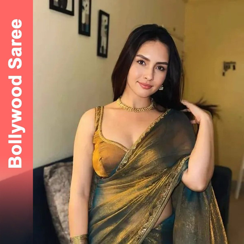 NIVUS CLOTHING Solid Banarasi Chiffon Saree with Unstitched Blouse