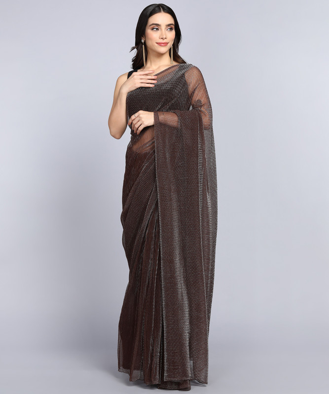 VIVIA TRENDZ Embellished Daily Wear Lycra Blend Saree with Unstitched Blouse