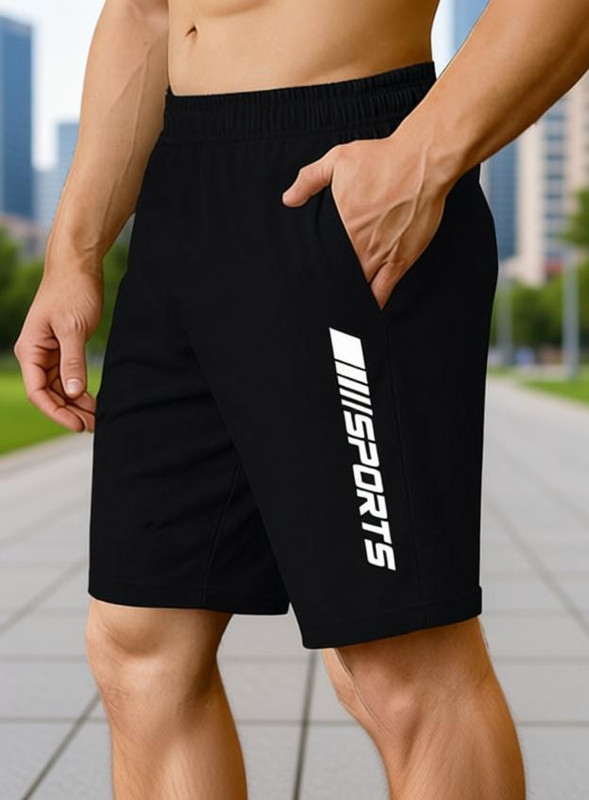 Denlike Men Black, Grey Sports Shorts