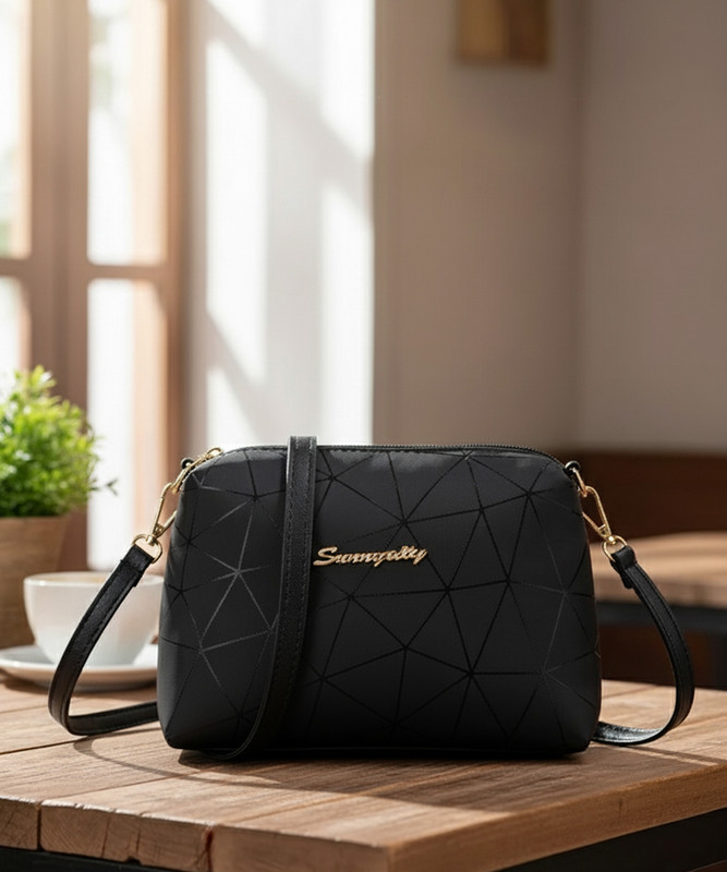 TCRAZY Black Sling Bag Women's Casual Printed Sling bag