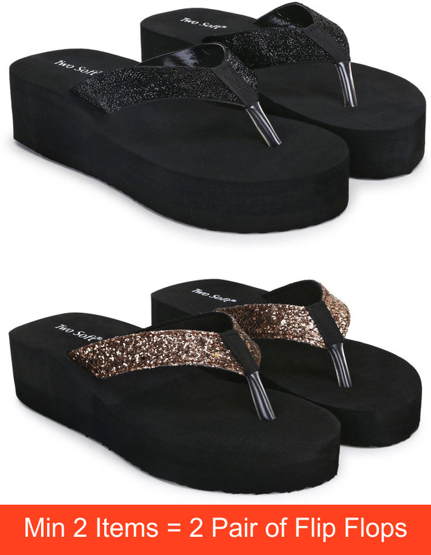 TWO SOFT Combo Pack Of 2 Women Slipper Stylish Casual Light & Soft Comfortable Daily Wear Slippers