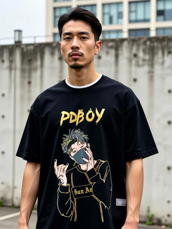 VRMA Printed Men Black, Yellow T-Shirt