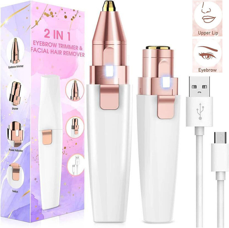 ziup 2 In 1 Eyebrow Trimmer and Painless Hair Remover women Face, Lips, Nose Shaver Trimmer  Runtime: 30 min Trimmer for Women