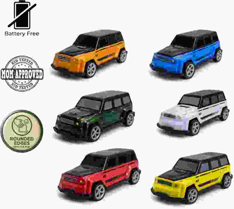 RAD CARTEL Pack of 6 Metal Unbreakable Pull Back Car Toys for Boys Girls Kids