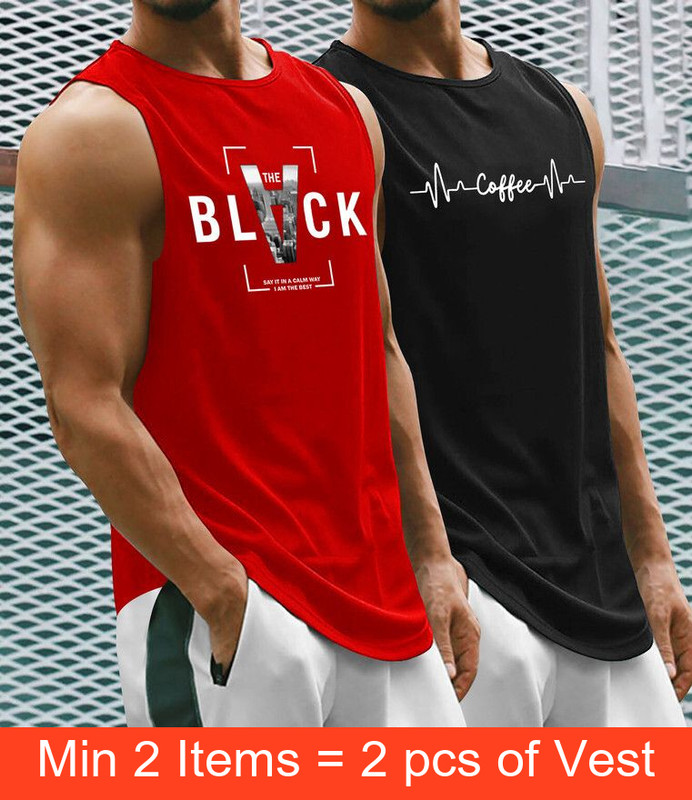 RK CLOTHINGS Cotton Blend Fabric Gym Vest