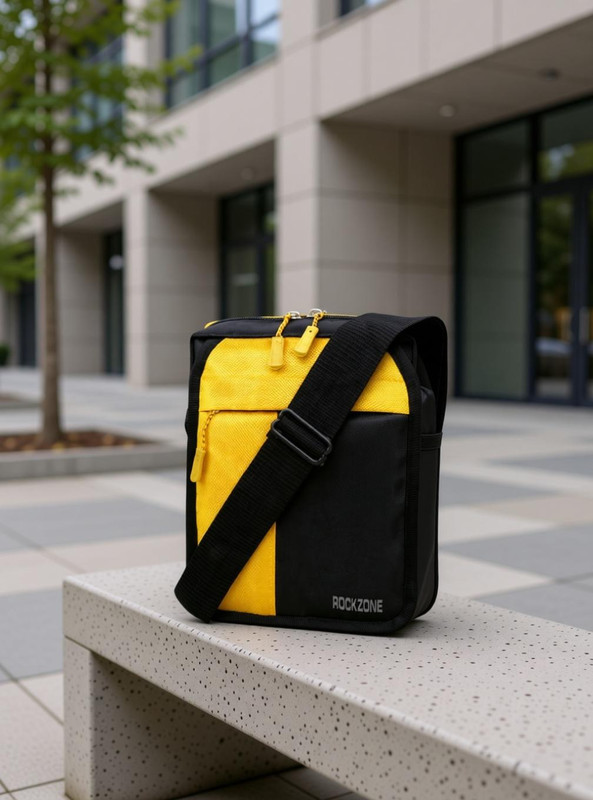 ROCKZONE Black, Yellow Sling Bag Black/Yellow cross body/Sling bag/Messenger bag