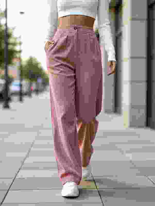 GIBBONTE Relaxed Women Pink Trousers