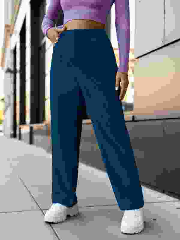 GIBBONTE Relaxed Women Dark Blue Trousers