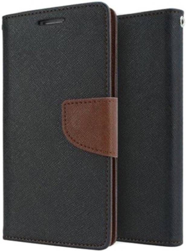 Groovy Flip Cover for Samsung Galaxy On7 Brown, Black Groovy Plain Cases Covers
