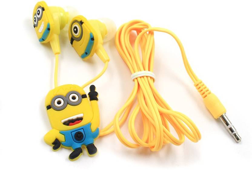A CONNECT Z Minions Cartoon Design AcZ Great sound Base Stud ZR 171 Wired Headset Yellow, In the Ear A CONNECT Z Headphones