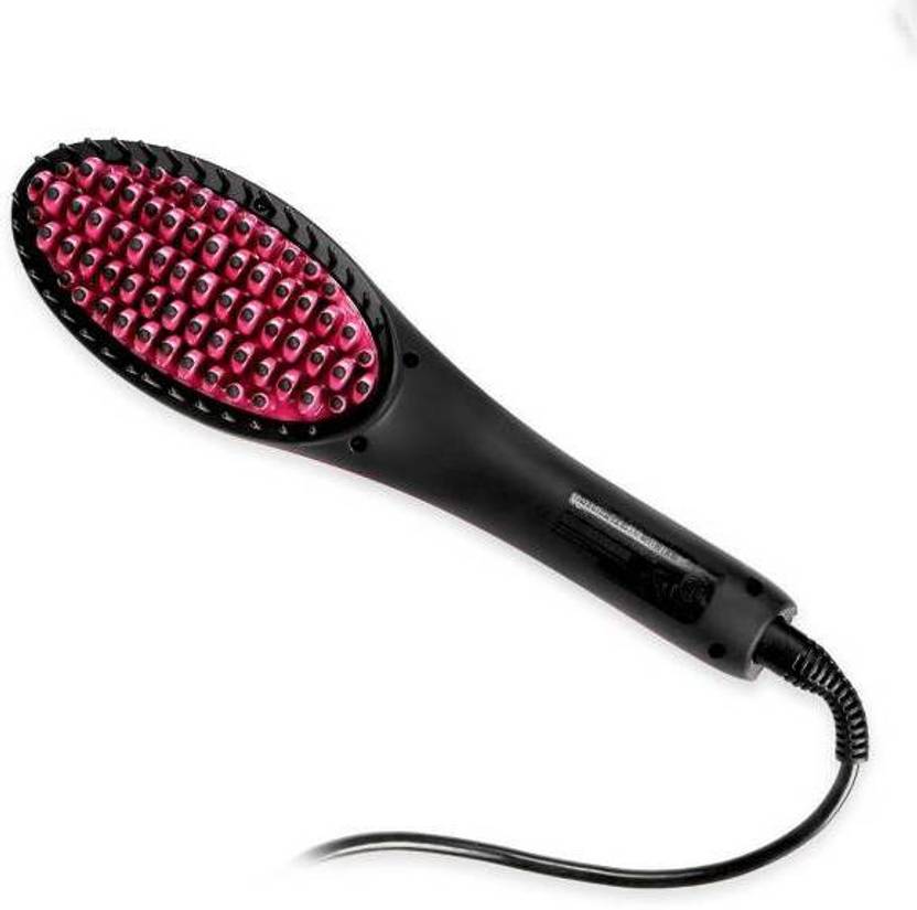 Hairinstyler Simply Straight Fast Ceramic Brush with Lcd Display SST091 21 Hair Straightener Black, Pink Hairinstyler Hair Straighteners