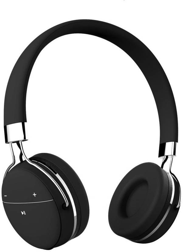 Portronics Muffs Pro, POR 645 Bluetooth without Mic Headset Black, On the Ear Portronics Headphones