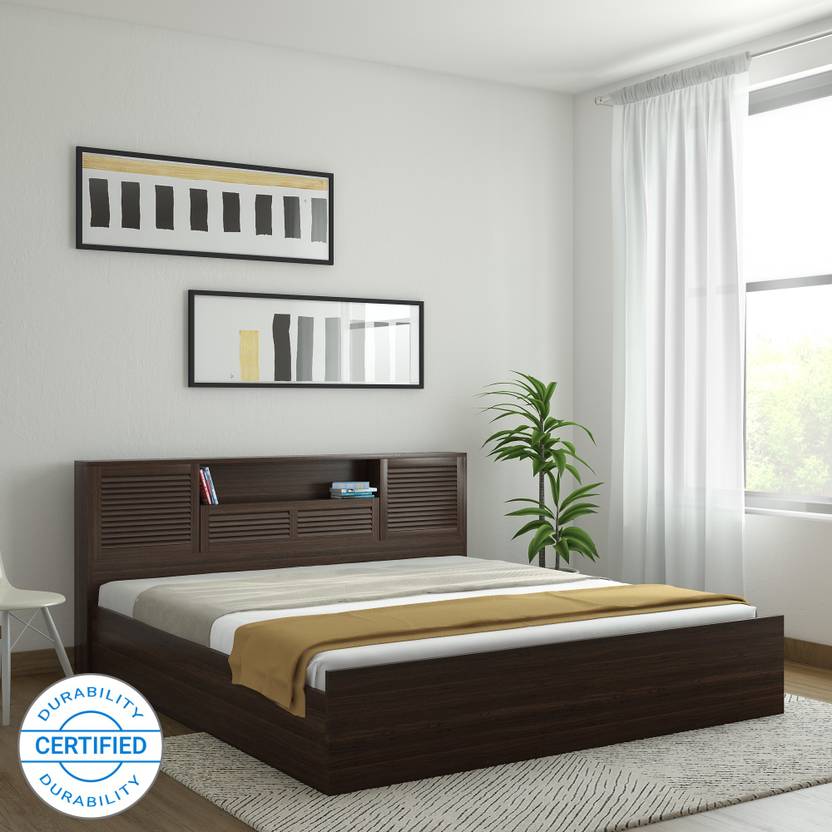 HomeTown Bali Bolton Engineered Wood King Box Bed Finish Color Dark wenge HomeTown Beds