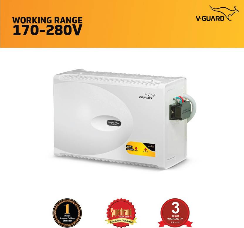 V Guard V 400 Supreme for 1.5 Ton A.C 170 to 280V Voltage Stabilizer Grey V Guard Voltage Stabilizers