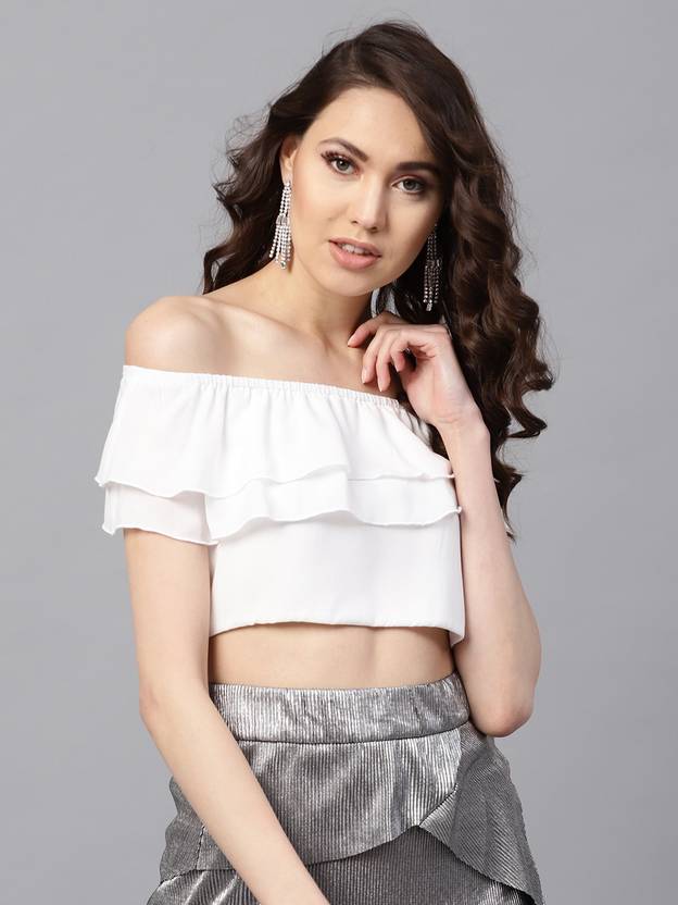 Sassafras Casual Sleeveless Solid Women White Top Sassafras Women's Tops