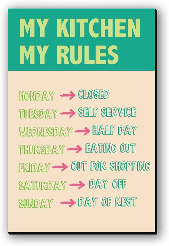 Seven Rays My Kitchen My Rules Color Fridge Magnet Pack of 1 Multicolor