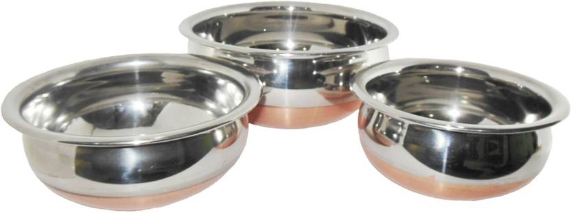 Radhey Elegant Copper Bottom Handi 2.25 L Stainless Steel Radhey Handis
