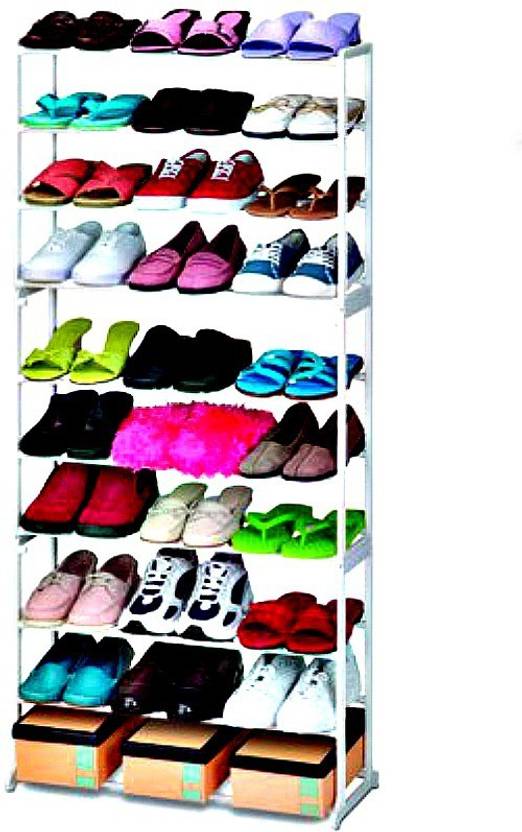 Nrtrading PP Polypropylene Collapsible Shoe Stand 10 Shelves Nrtrading Shoe Rack