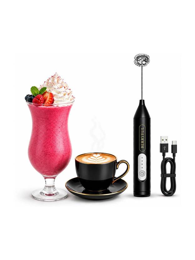 berryful Rechargeable Electric Milk Frother USB 3 Speed