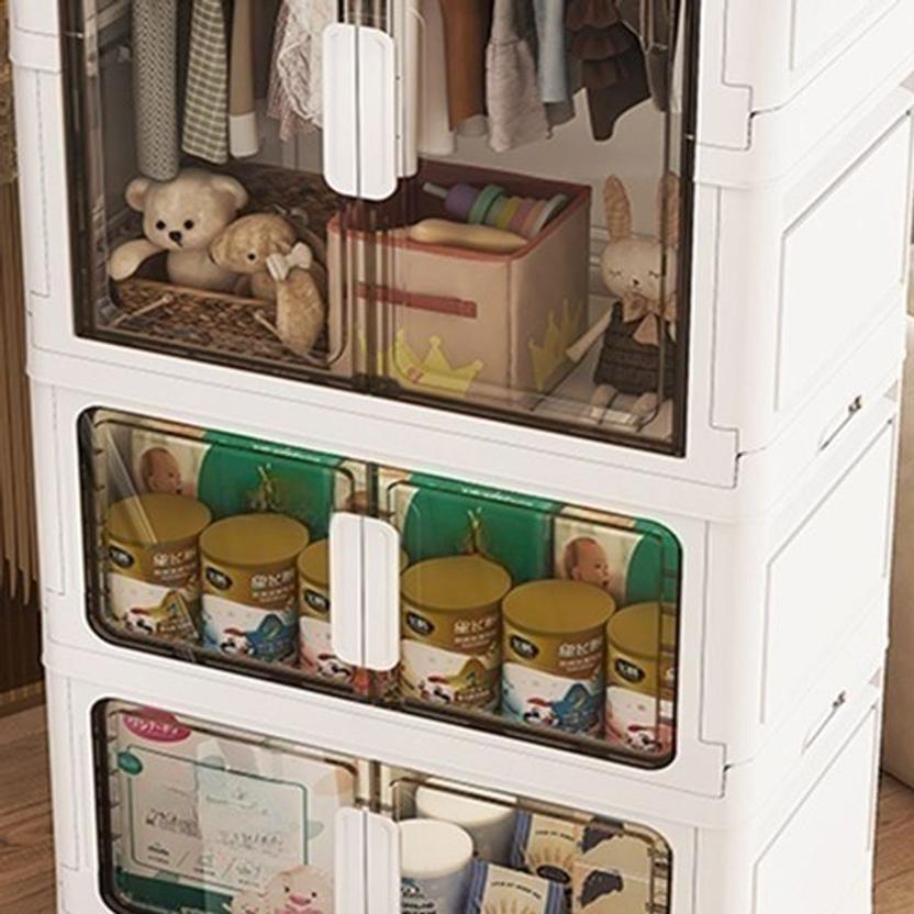 Sasimo 1-Wardrobe 8-Door 4-Shelf Plastic foldable Cupboard PC Collapsible Wardrobe