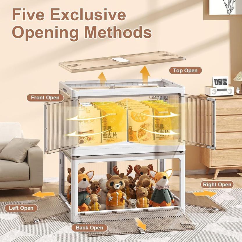 Sasimo 3-Door 3-Shelf Plastic foldable Cupboard PC Collapsible Wardrobe