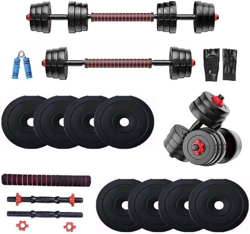 BodyFit Strength Training Weight Plates Home Gym Set Dumbell rods Adjustable Dumbbell
