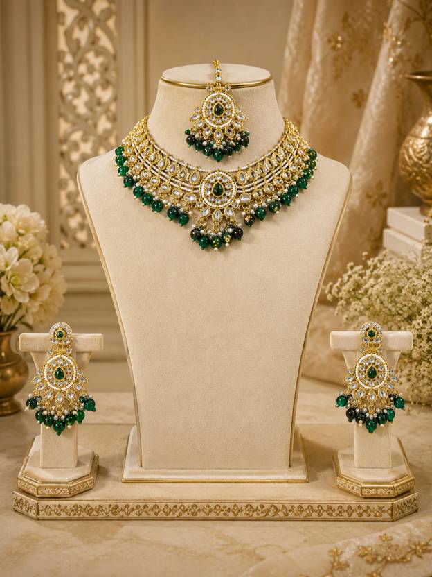 Lizzera Fashion Alloy Gold Jewellery Set (Pack of 3)