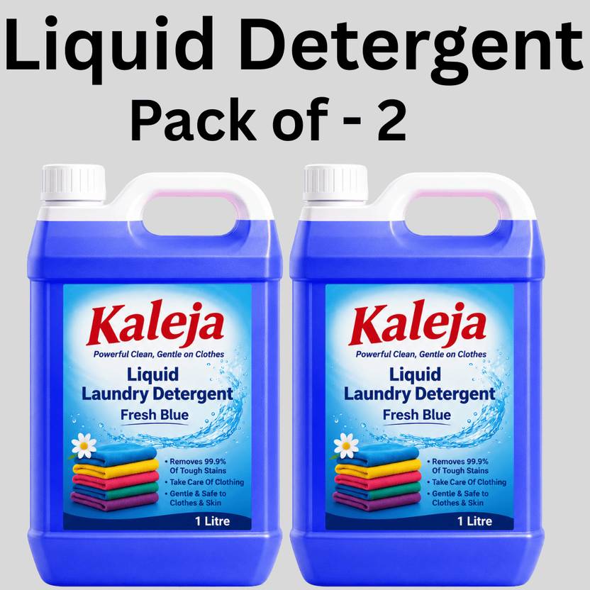 kaleja Liquid Detergent Blue 2L Combo Hand & Machine Wash Rose Liquid Detergent