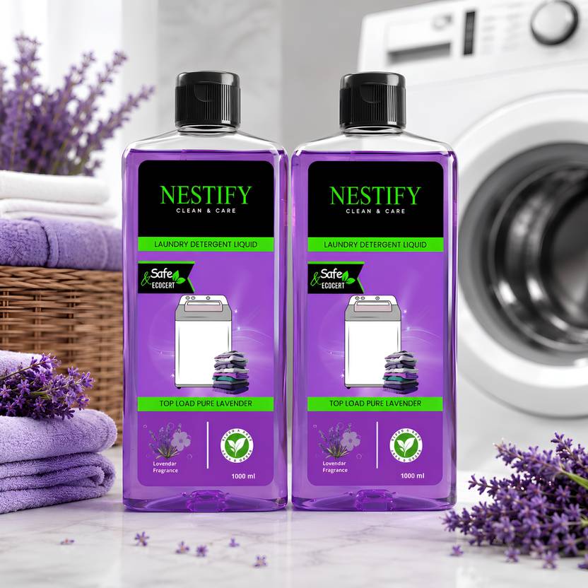 Nestify Matic Detergent Liquid Top Load Tough Stain Cleaning Fresh Laundry Combo Lavender Liquid Detergent