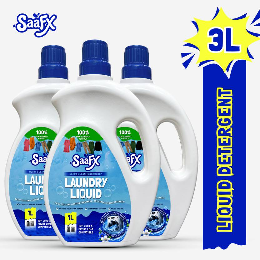 SaaFX Ultra Clean Laundry Liquid Detergent Top Front Load Fresh Stain Care 3L Combo Fresh Liquid Detergent