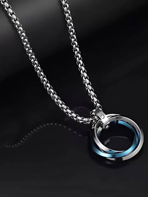 Alvira 3 Circle Blue Ring Pendant (24 inch)