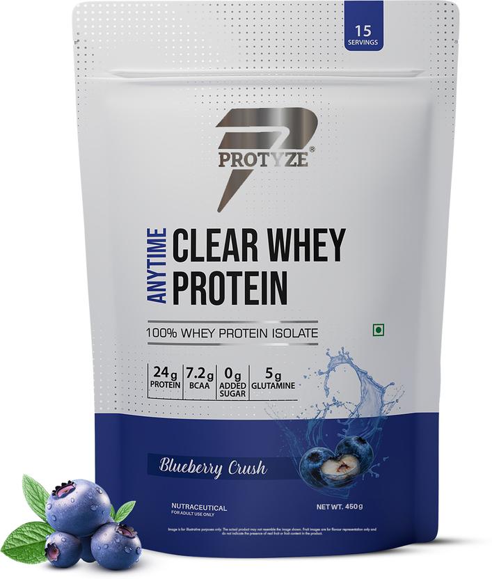 Protyze Anytime Clear Whey Isolate - 450 g, Blueberry crush product pack