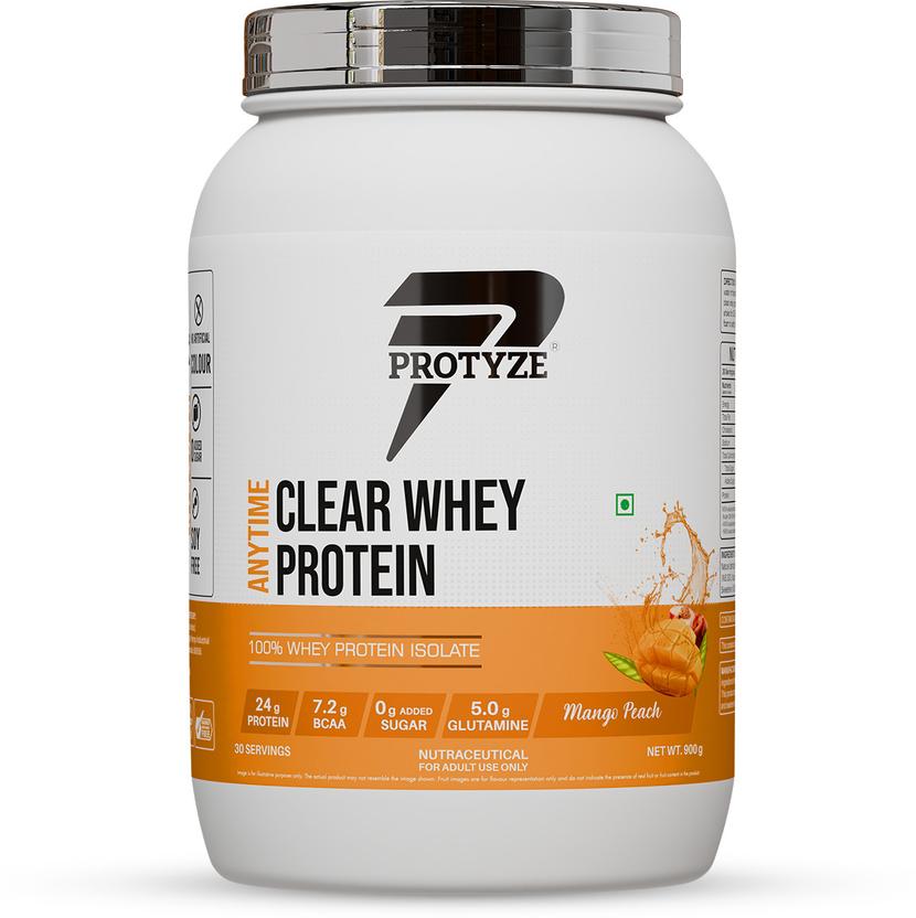 Protyze Anytime Clear Whey Isolate - 900 g, Mango Peach product pack
