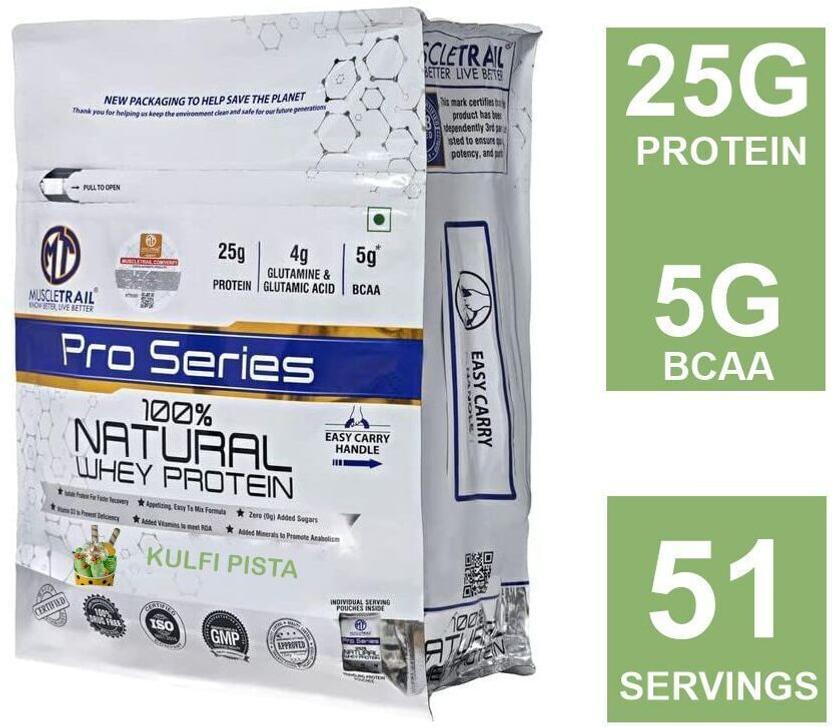 Muscle Trail Pro Series Whey - 1580 g, Kulfi Pista product pack