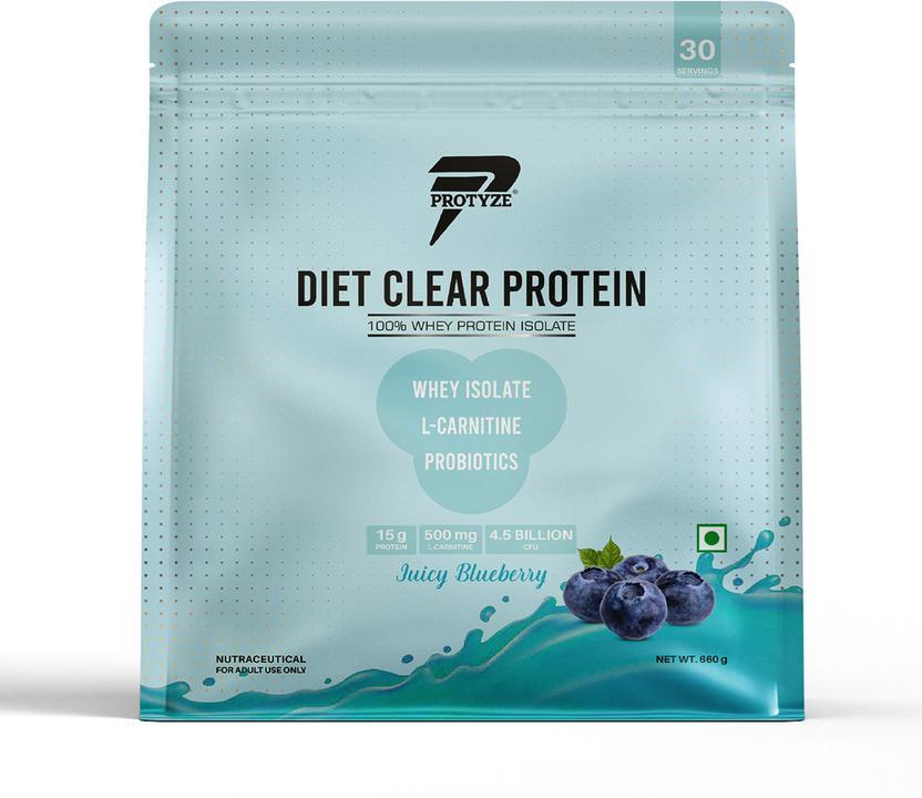 Protyze Diet Clear Whey Isolate - 660 g, Blueberry product pack