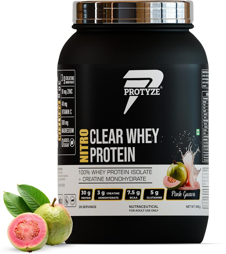 Protyze Nitro Clear Whey Isolate - 988 g, Pink Guava product pack