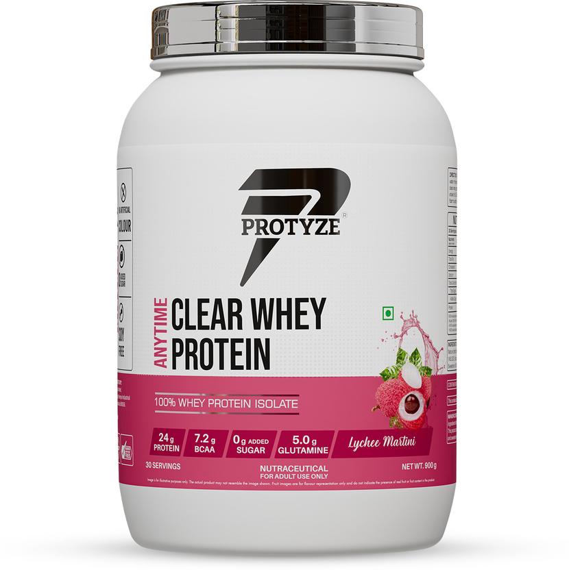 Protyze Anytime Clear Whey Isolate - 900 g, Lychee product pack