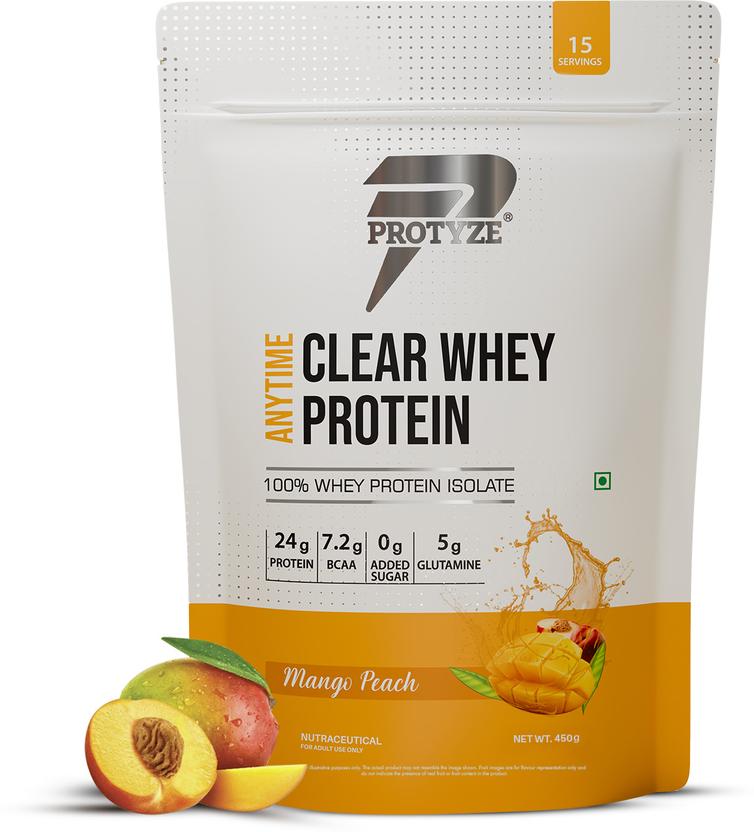 Protyze Anytime Clear Whey Isolate - 450 g, Mango Peach product pack