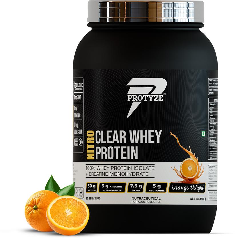 Protyze Nitro Clear Whey Isolate - 988 g, Orange product pack