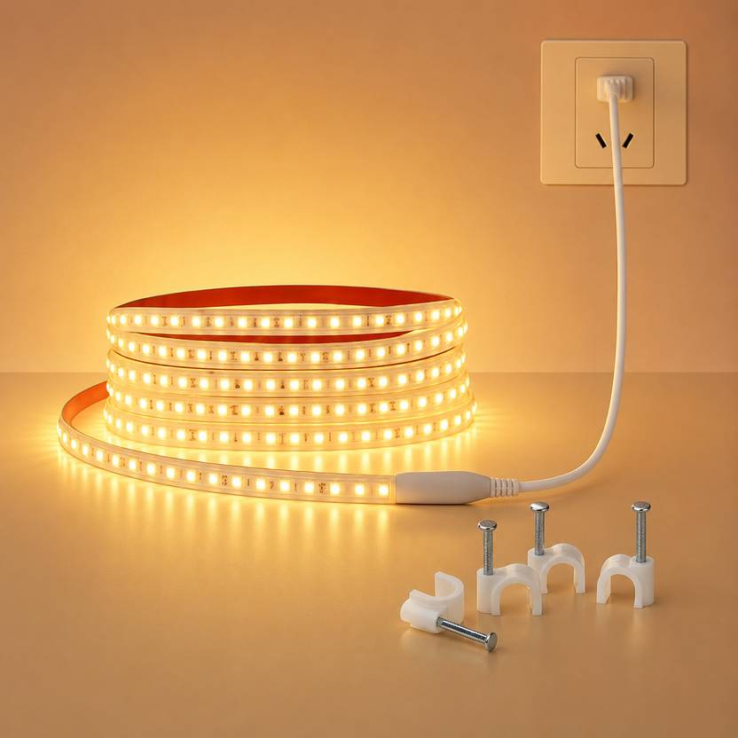 Refulgix 1200 LEDs 5 m Yellow Steady Strip Rice Lights