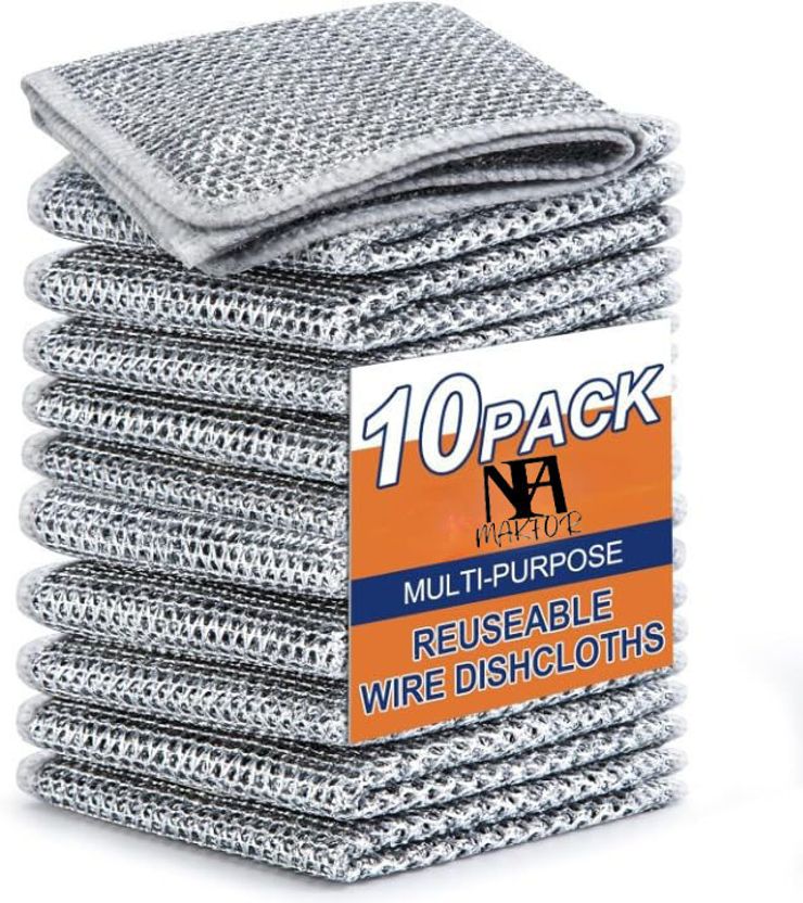 Makfor Wire Dishwashing cloth, Multipurpose Wire Dishwashing Rags for Wet and Dry Scrub Pad