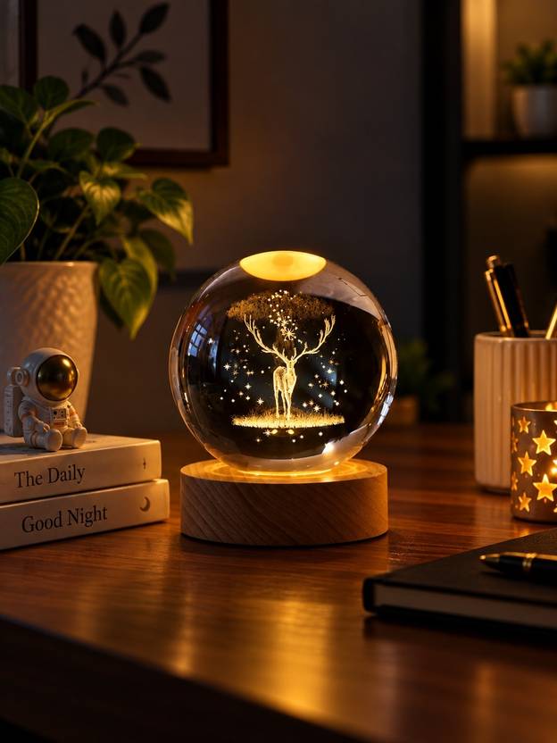 Refulgix 3D Deer Crystal Ball Light-USB Powered LED