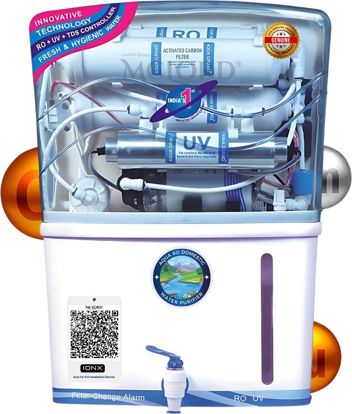 Ionx Aqua Original RO Domestic Water Purifier 12 L RO + UV + Copper + TDS Control Water Purifier
