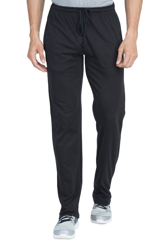 solid black track pants